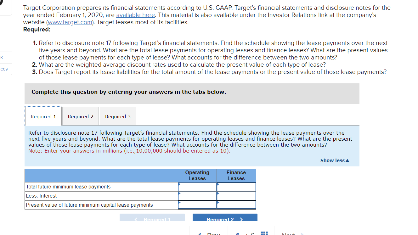 Target Corporation prepares its financial statements | Chegg.com