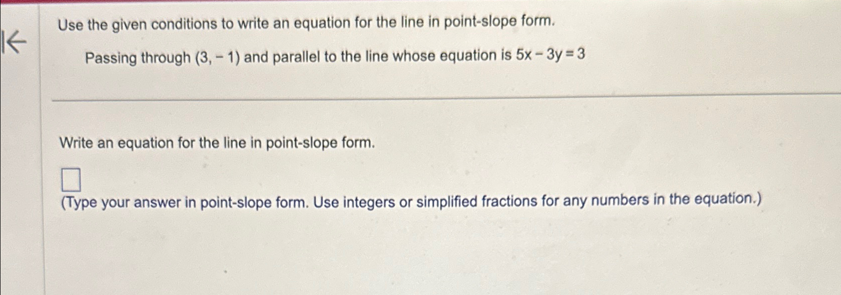 Solved Use the given conditions to write an equation for the | Chegg.com