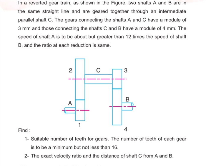 Solved In a reverted gear train, as shown in the Figure, two