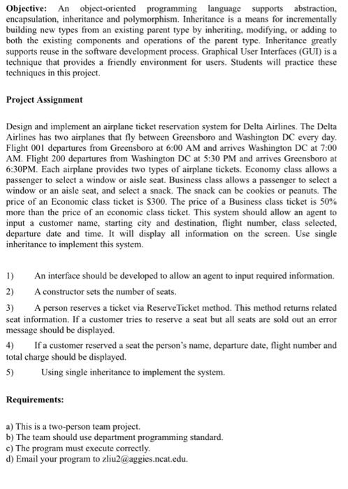 Solved Objective: An object-oriented programming language | Chegg.com