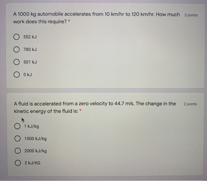 Solved A 1000 Kg Automobile Accelerates From 10 Km Hr To 1 Chegg Com