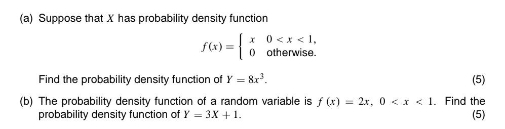 Solved (a) Suppose that X has probability density function | Chegg.com