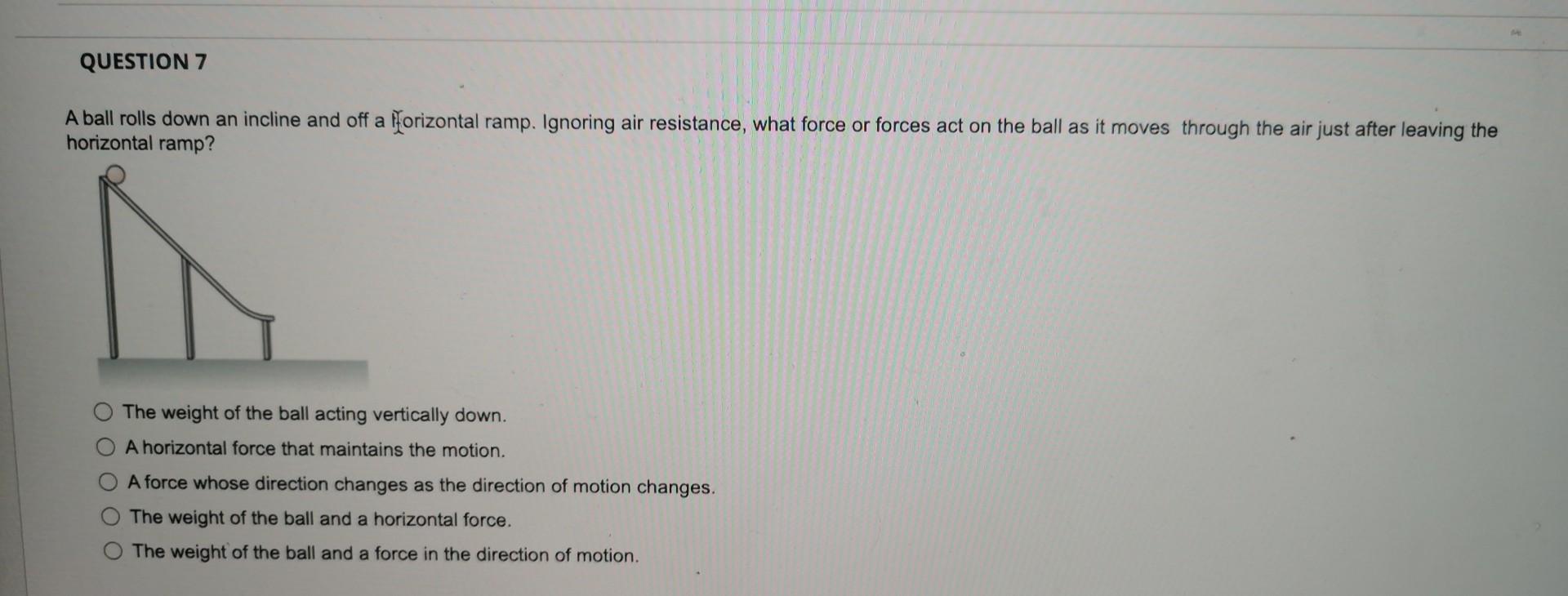 Solved A ball rolls down an incline and off a fiorizontal