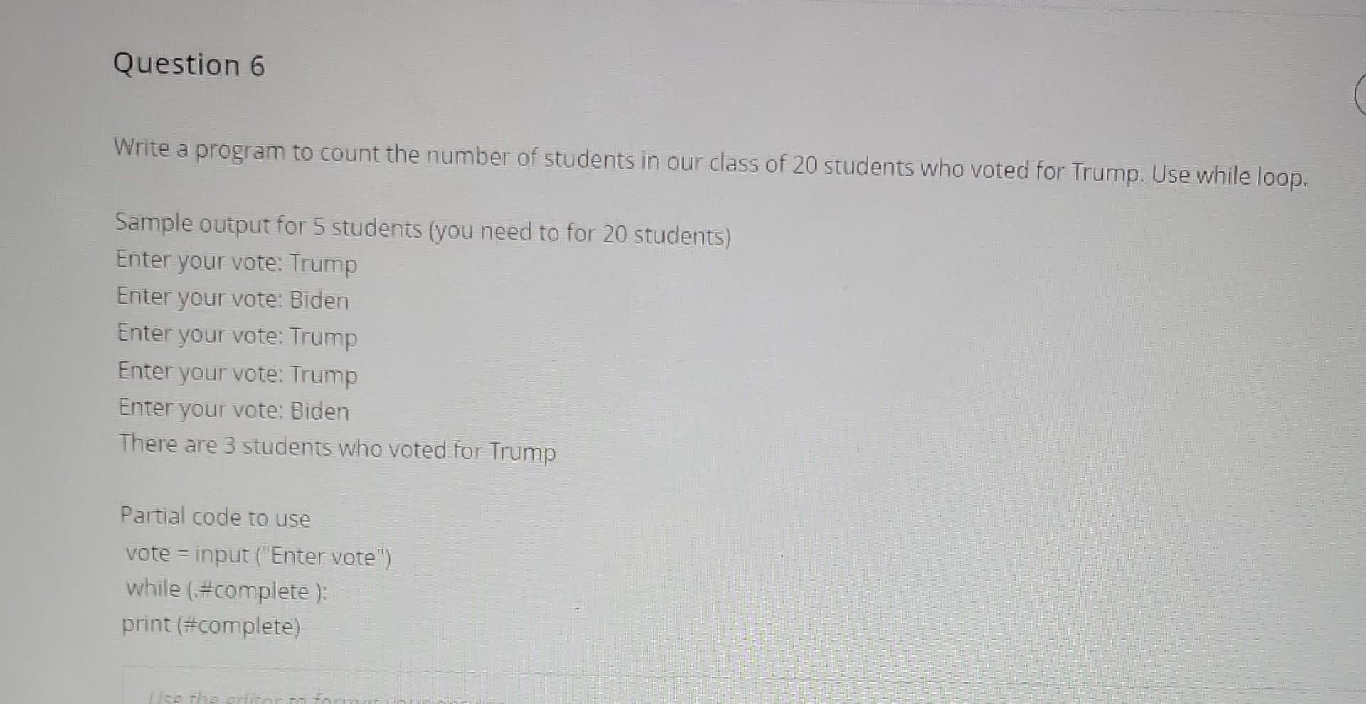 Solved Write a program to count the number of students in | Chegg.com