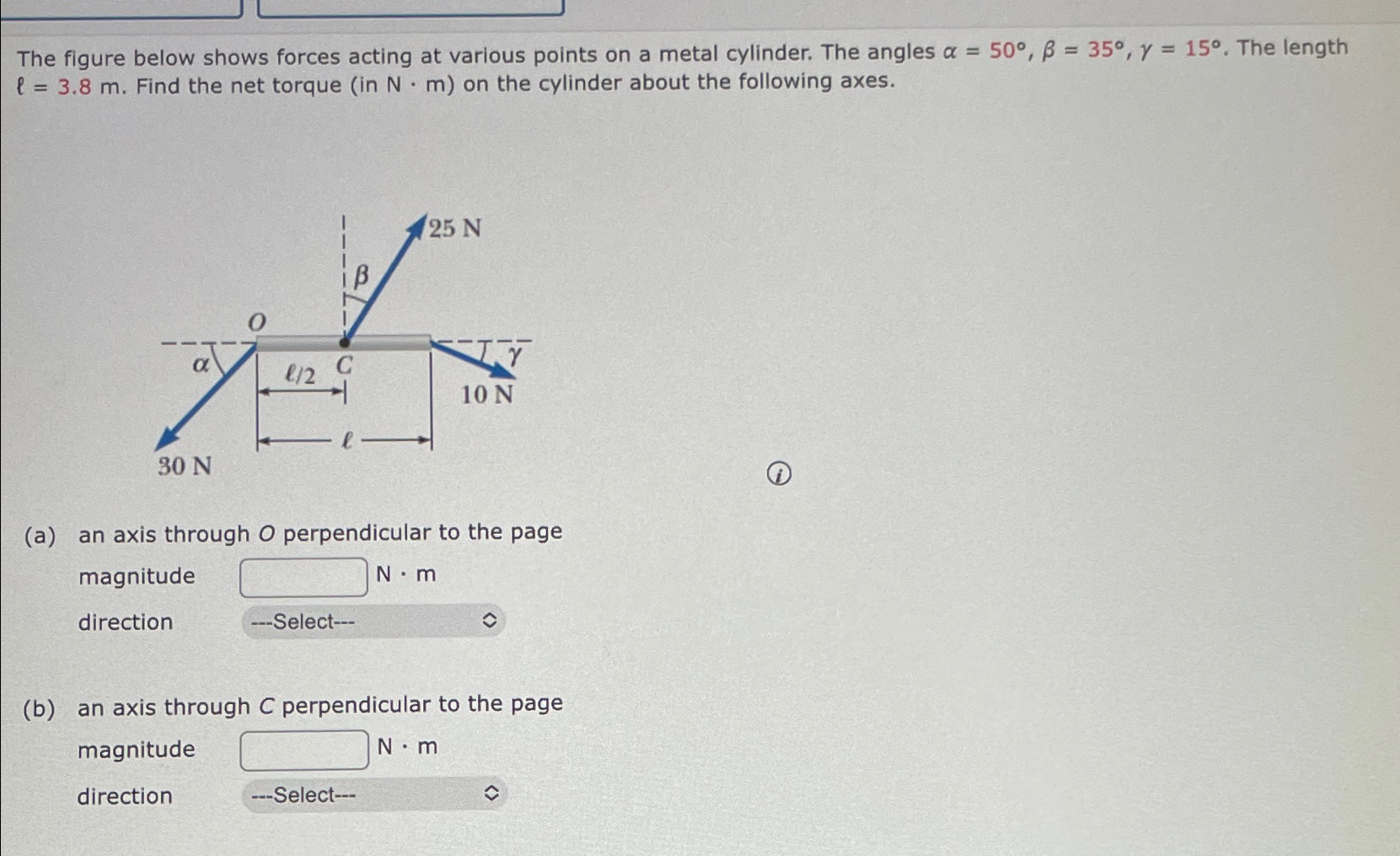 Solved The Figure Below Shows Forces Acting At Various