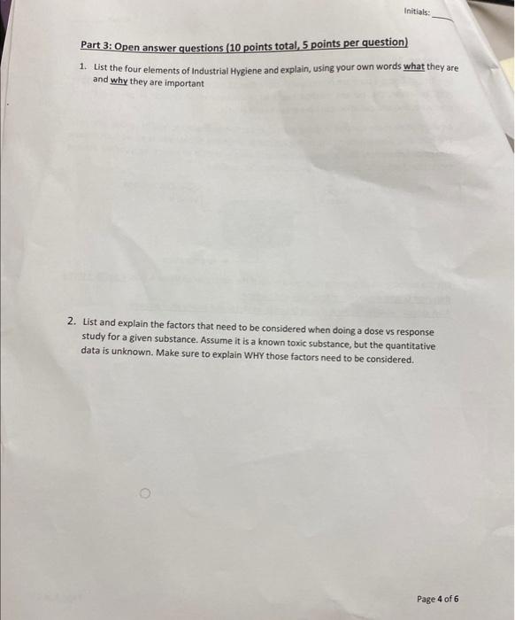 Solved Part 3: Open answer questions ( 10 points total, 5 | Chegg.com