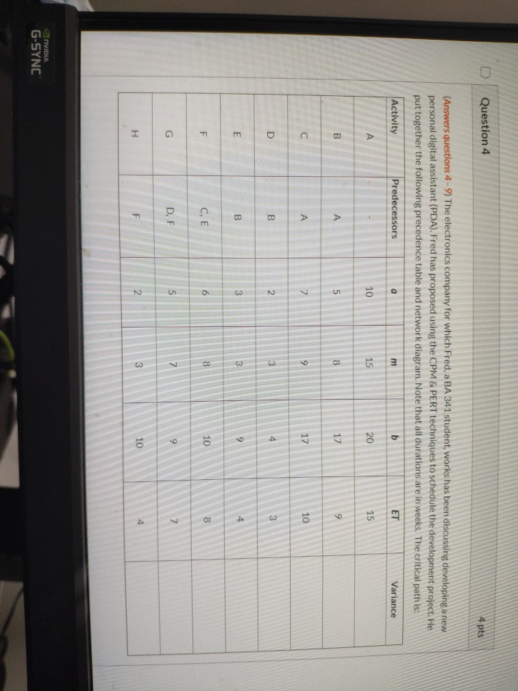 4 pts Question 6 Find the maximum number of weeks | Chegg.com