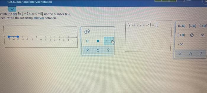 Solved Set builder and interval notation raph the set | Chegg.com