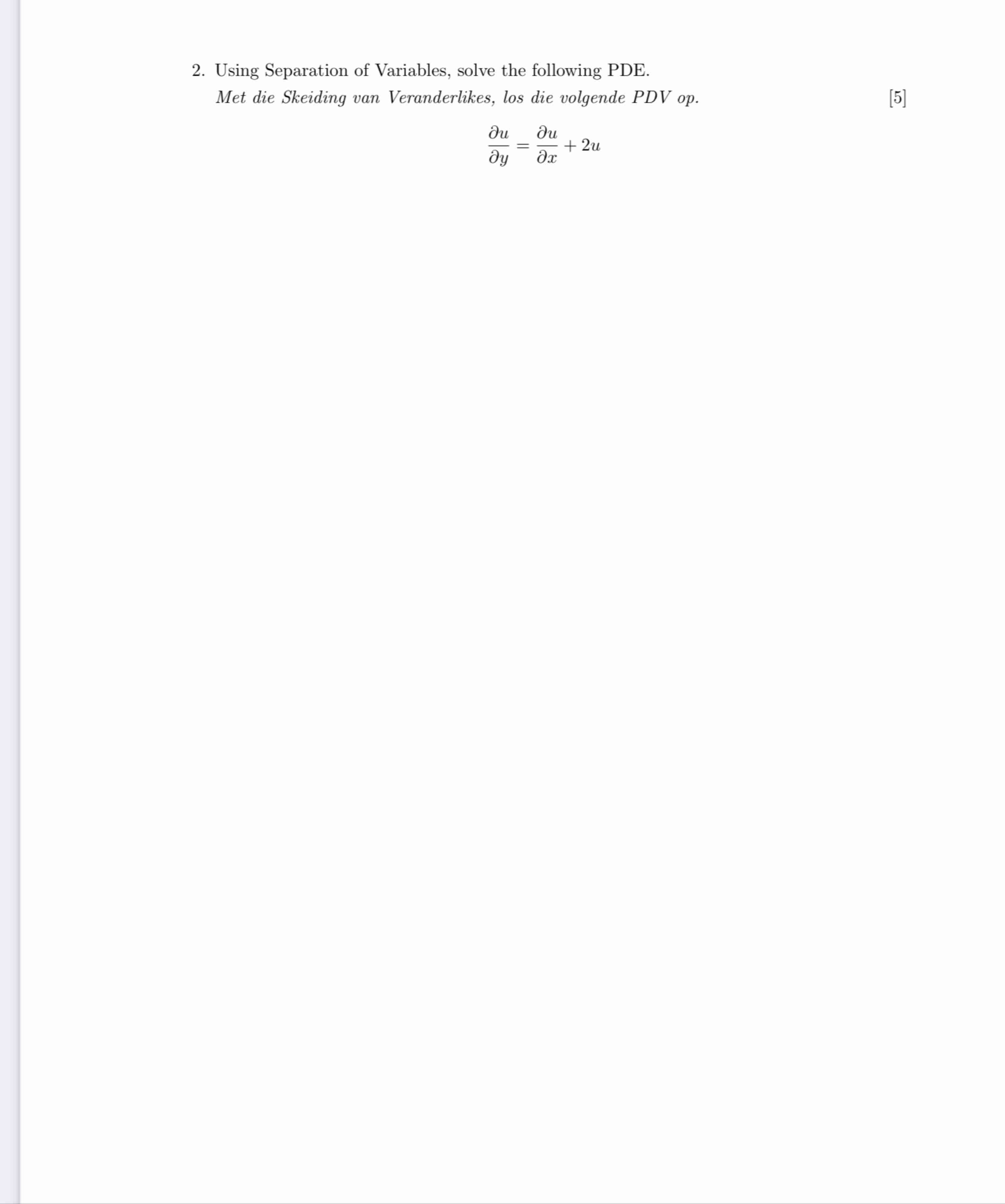 Solved Using Separation of ﻿Variables, solve the following | Chegg.com