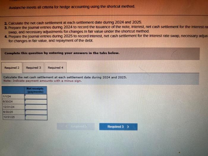 Solved Record the interest, net cash settlement for