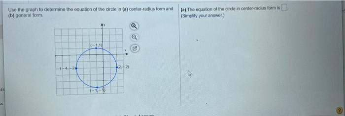 Solved Use the graph to determine the equation of the circle | Chegg.com