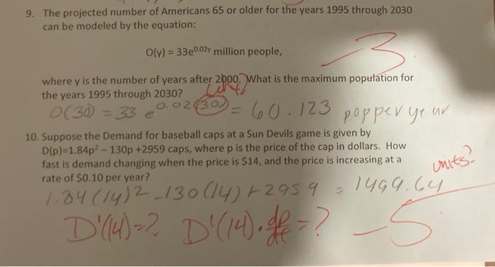 Solved 9. The projected number of Americans 65 or older for | Chegg.com