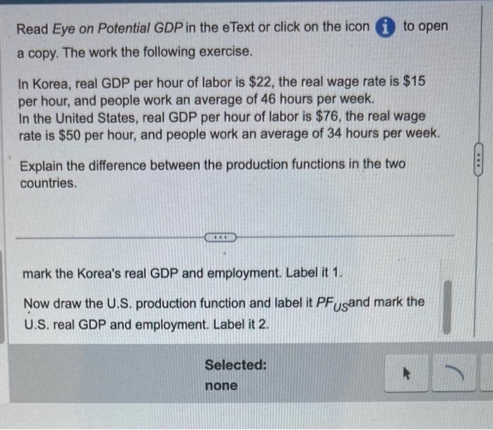 Solved Read Eye on Potential GDP in the eText or click on