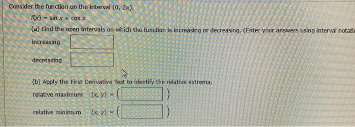 Solved Consider the function on the interval (0, 2). f(x) - | Chegg.com