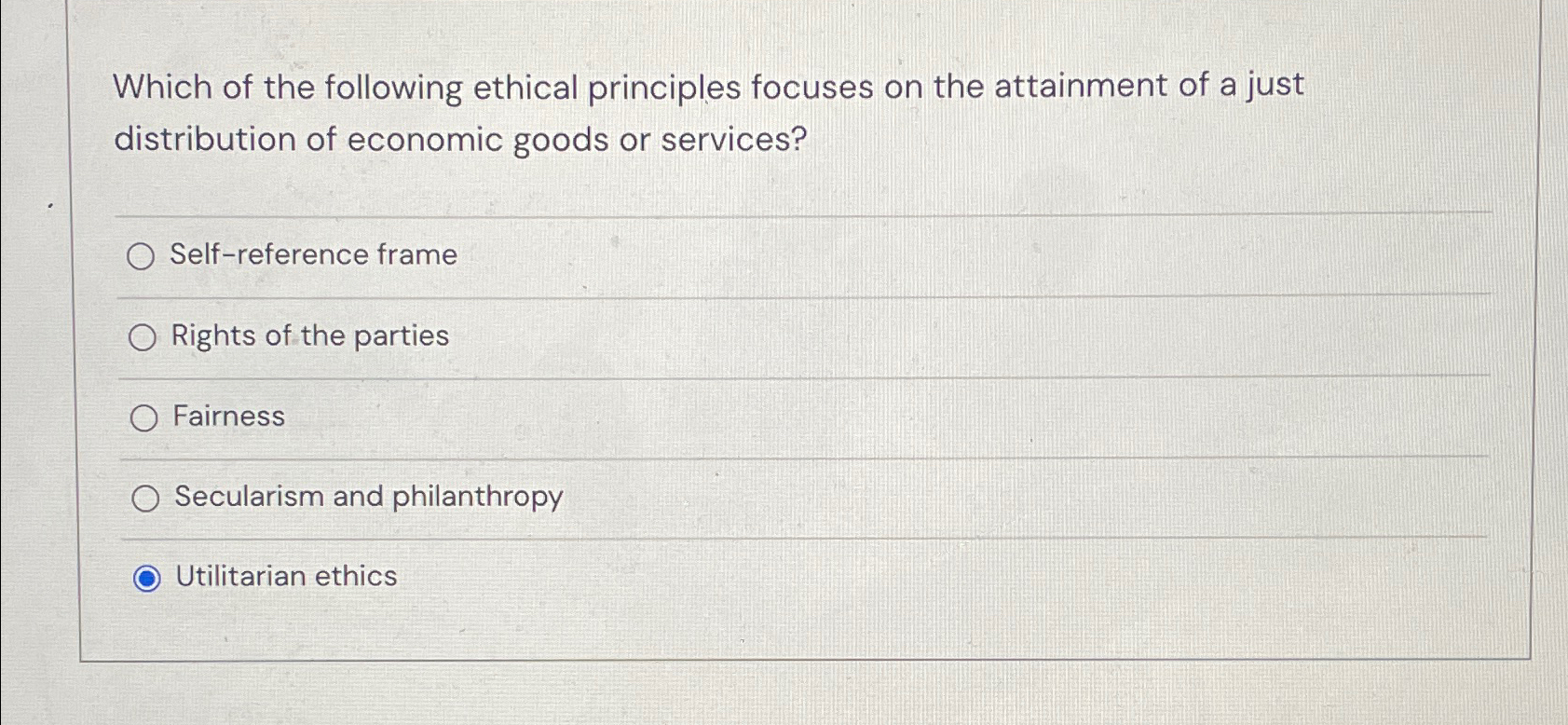 Solved Which Of The Following Ethical Principles Focuses On | Chegg.com