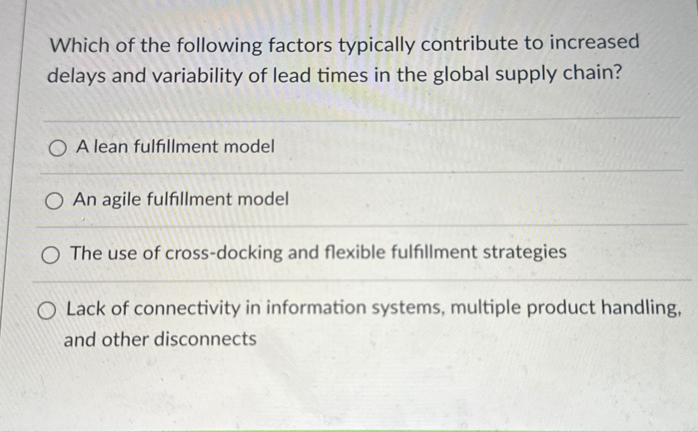 Solved Which of the following factors typically contribute | Chegg.com