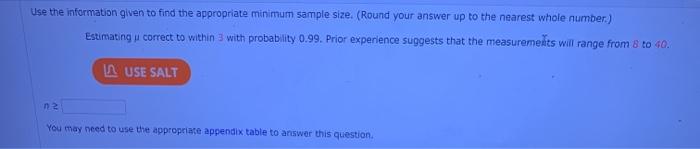 Solved Use the information given to find the appropriate | Chegg.com