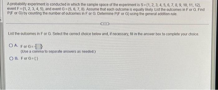 Solved A probability experiment is conducted in which the | Chegg.com