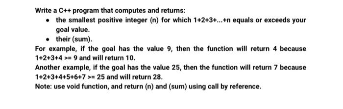 Solved Write a C++ program that computes and returns: • the | Chegg.com