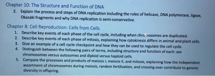Solved Chapter 10: The Structure and Function of DNA 2. | Chegg.com