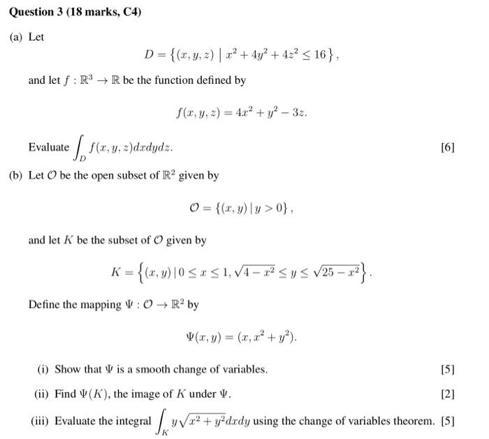 Solved (a) Let D={(x,y,z)∣x2+4y2+4z2≤16}, and let f:R3→R be | Chegg.com