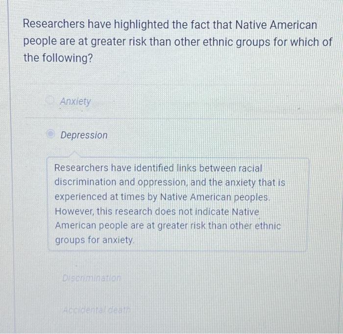 Researchers have highlighted the fact that Native | Chegg.com