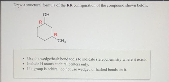 Solved Draw a structural formula of the R configuration of | Chegg.com