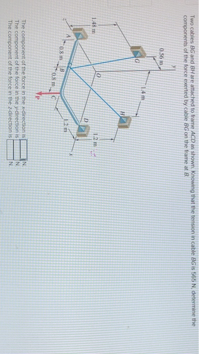 Solved Two Cables BG And BH Are Attached To Frame ACD As | Chegg.com