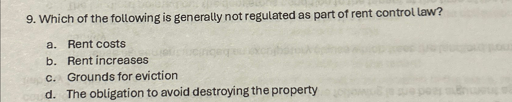 Solved Which of the following is generally not regulated as | Chegg.com
