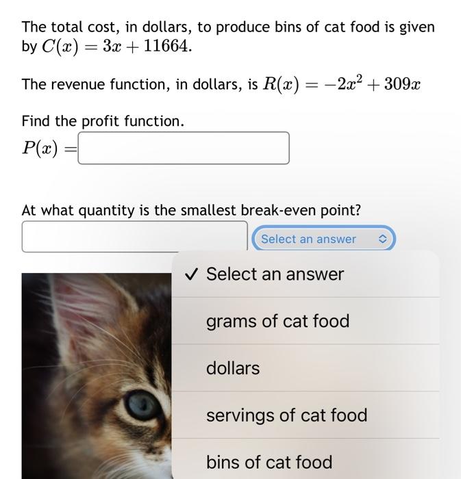 Cat food outlet cost