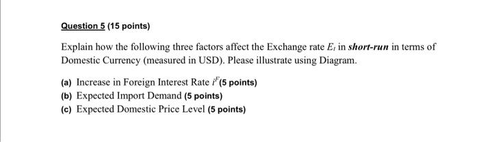 Solved Question 5 (15 points) Explain how the following | Chegg.com
