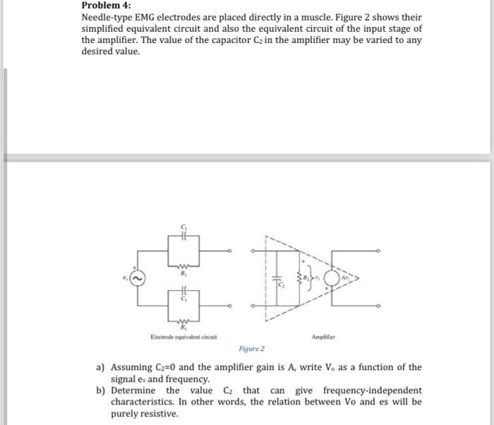 Solved Problem 4 Needletype EMG electrodes are placed