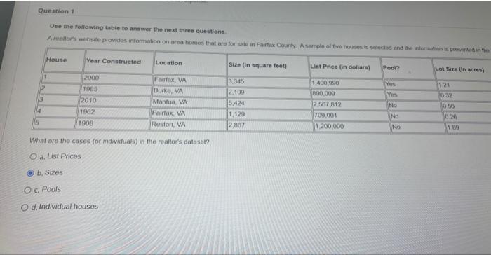 Solved Use the following table to answer the next three | Chegg.com