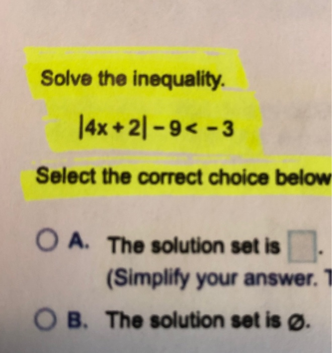 Solved Solve the inequality. 14x+21-9