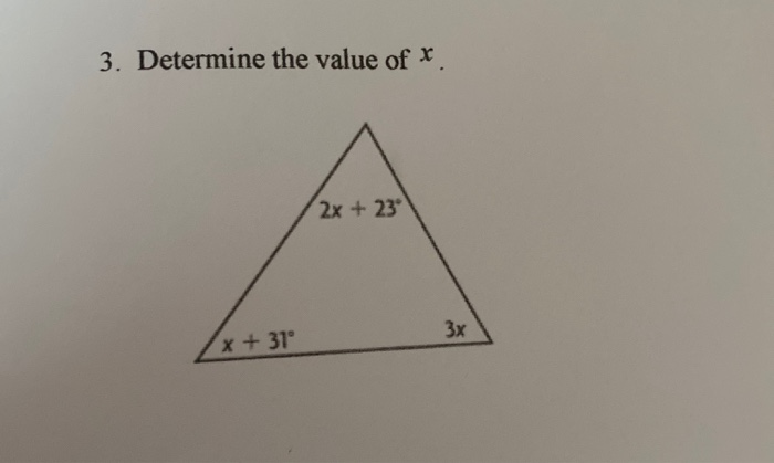 find the value of x if 3x 2 23