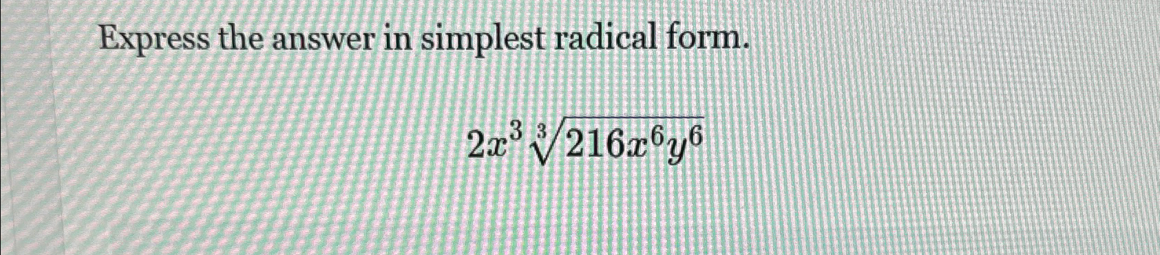 Solved Express the answer in simplest radical | Chegg.com