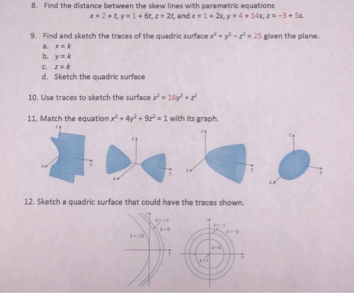 8 Find The Distance Between The Skew Lines With Chegg 8 Find The Distance Between The Skew Lines With Chegg