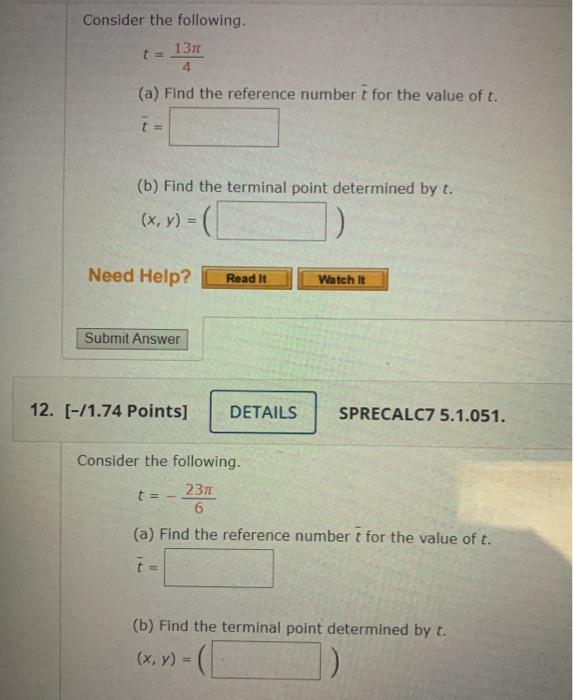 Solved Consider the following. 137 4 (a) Find the reference | Chegg.com