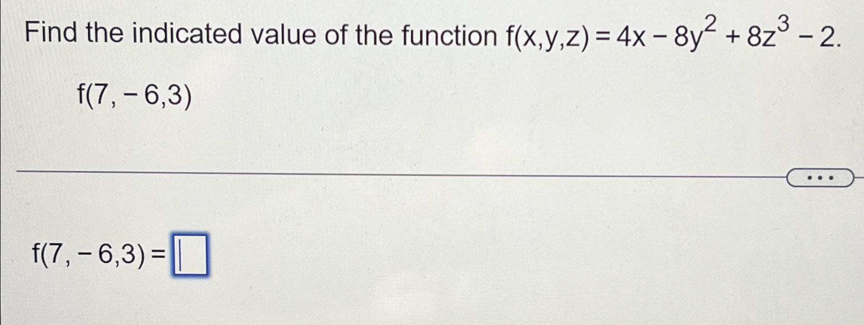 Solved Find the indicated value of the function | Chegg.com