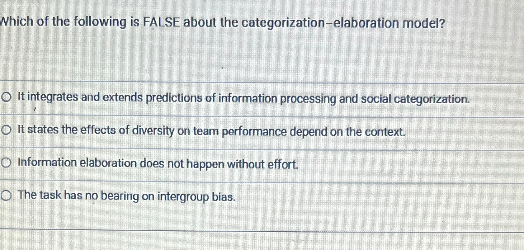 Solved Which of the following is FALSE about the | Chegg.com