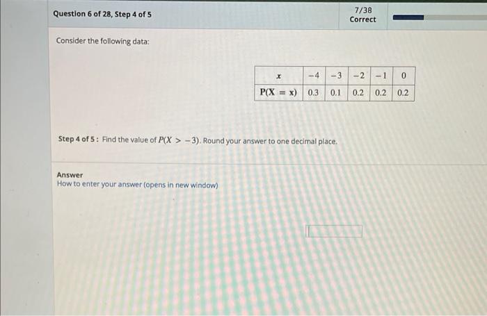 Solved Consider the following data: Step 4 of 5 : Find the | Chegg.com