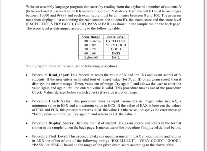 Write an assembly language program that starts by | Chegg.com