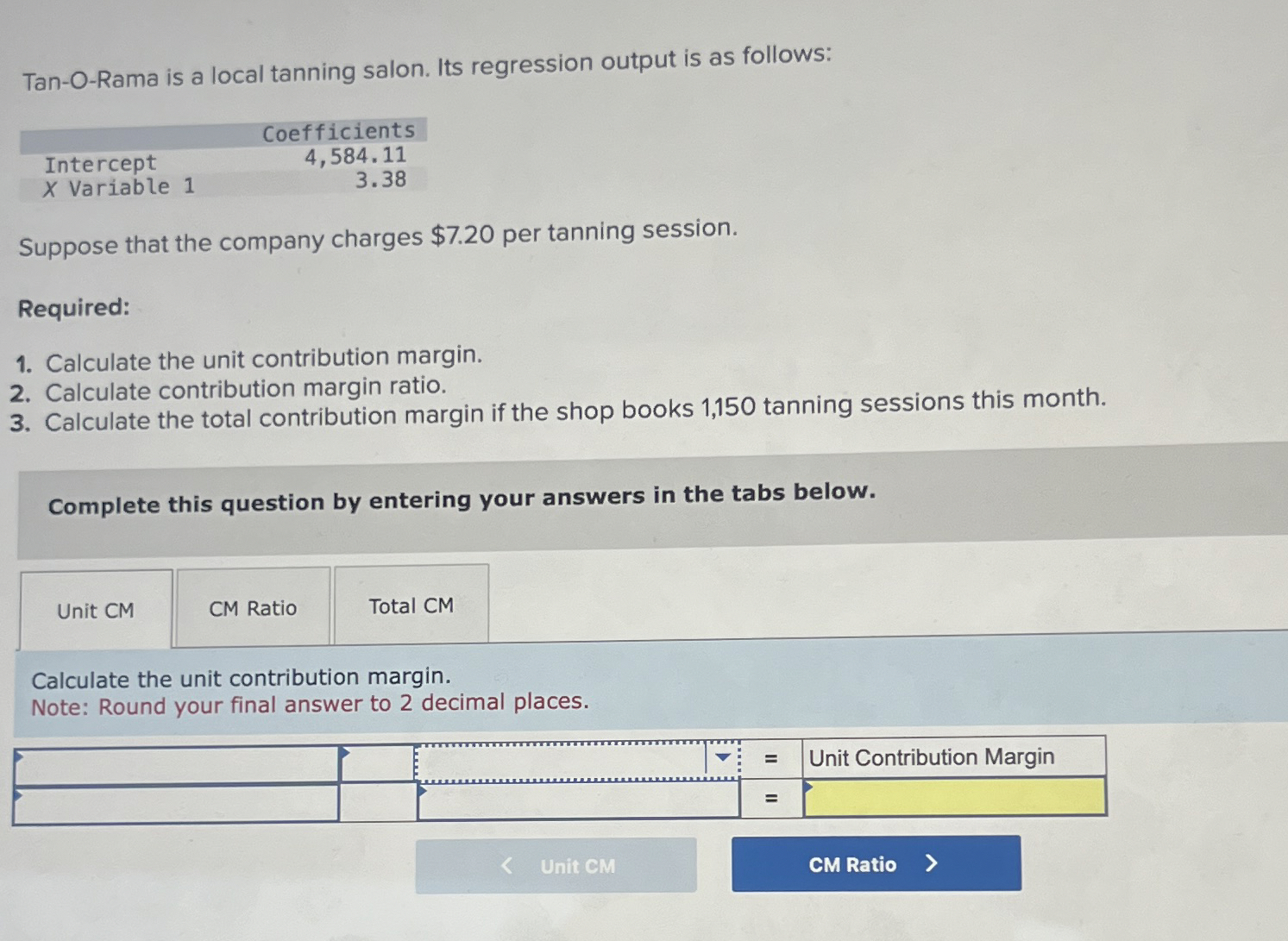 Solved Tan-O-Rama is a local tanning salon. Its regression | Chegg.com