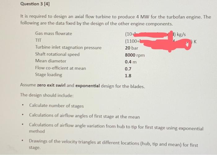 Solved It is required to design an axial flow turbine to | Chegg.com
