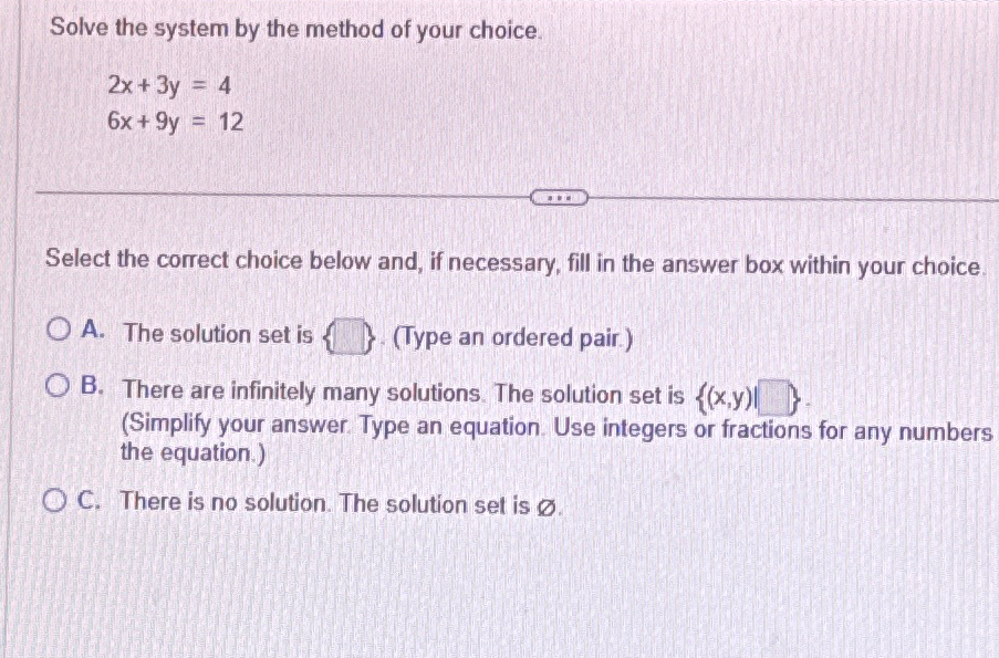 Solved Solve the system by the method of your | Chegg.com