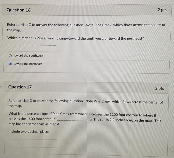 Refer to Map C to answer the following question. Note | Chegg.com