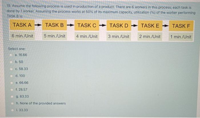 Solved 7. Assume the following process is used in production | Chegg.com