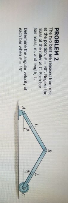 Solved PROBLEM 2 The two bars are released from rest at the | Chegg.com