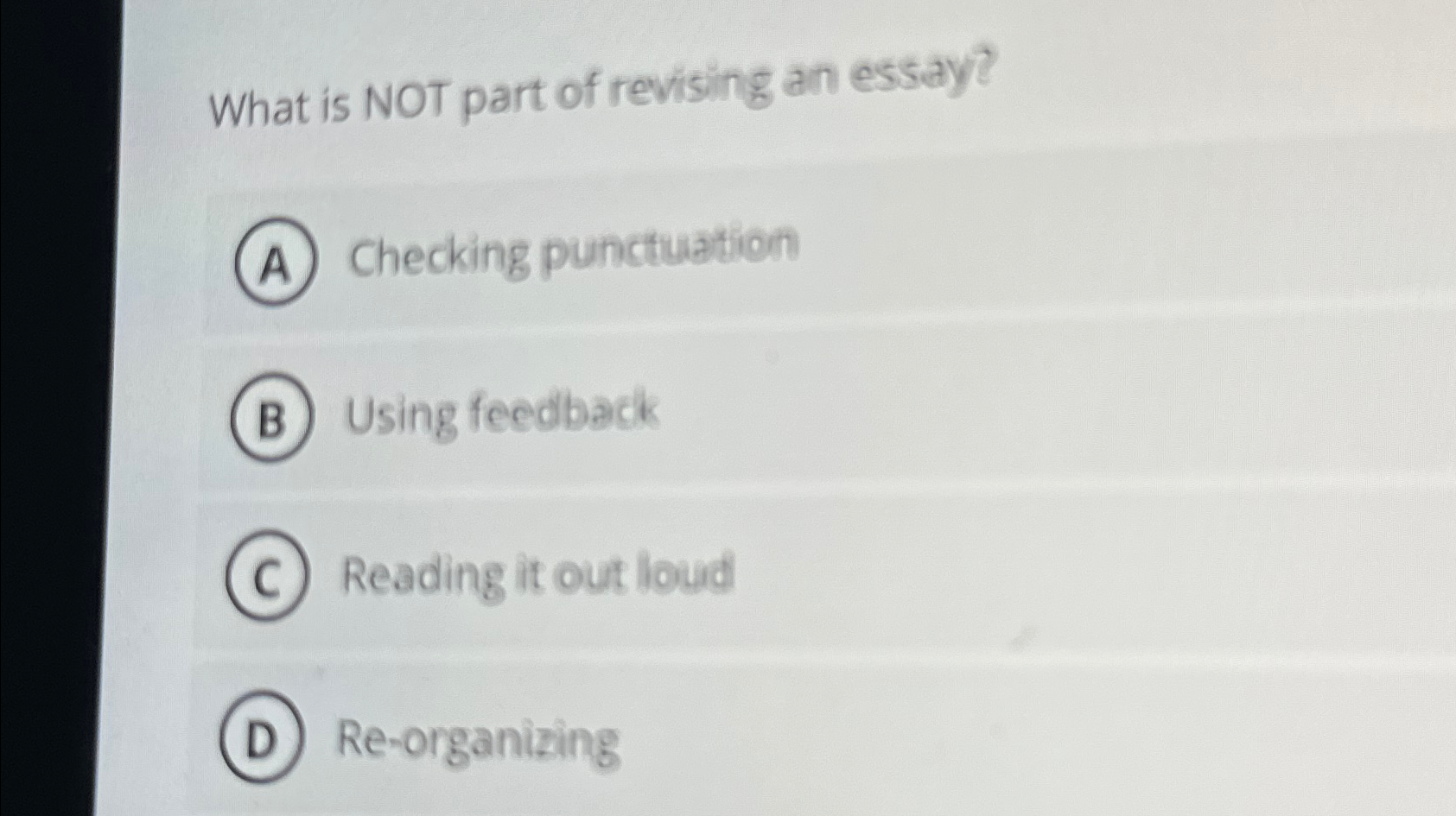 what is not part of revising an essay