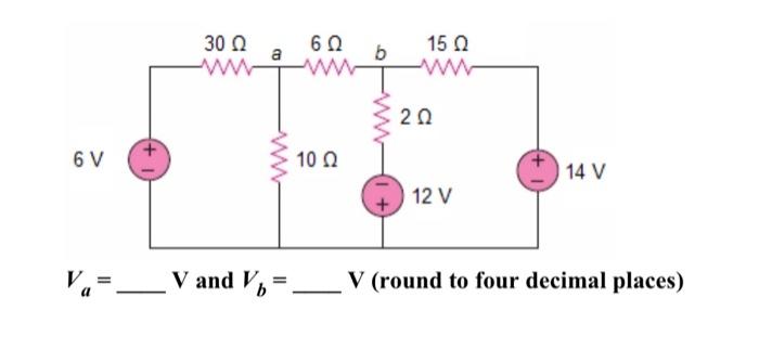 Solved Find the voltages at nodes a and b in the figure | Chegg.com